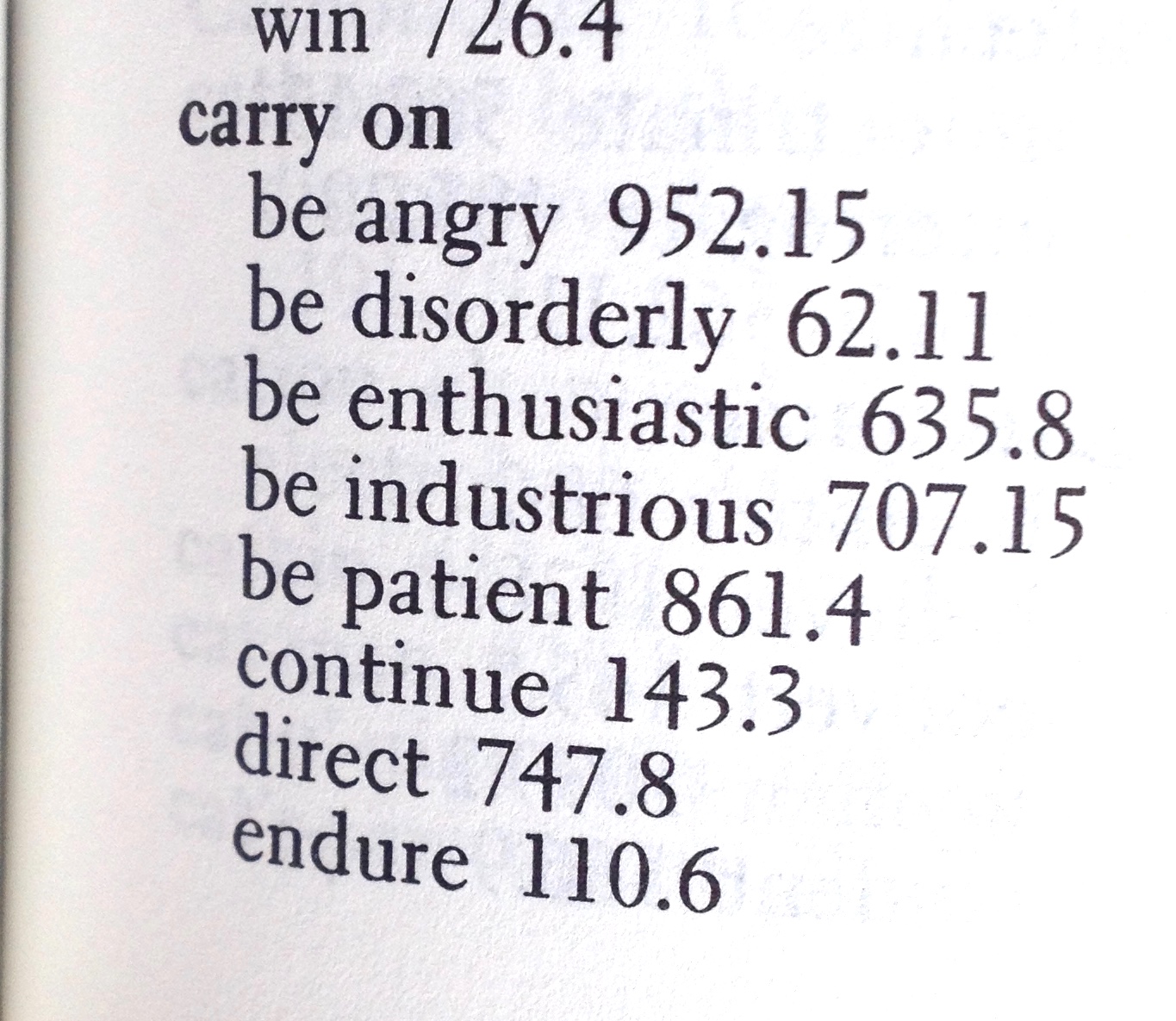 What is this “Carrying on”? Carrying on